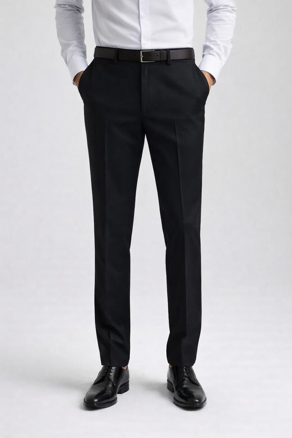 Black MotionFit Formal Trouser — 2-Way Stretch | Wrinkle-Free | Slim Fit